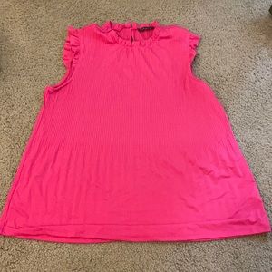 Women’s pink pleated dress top—super comfy slick material.